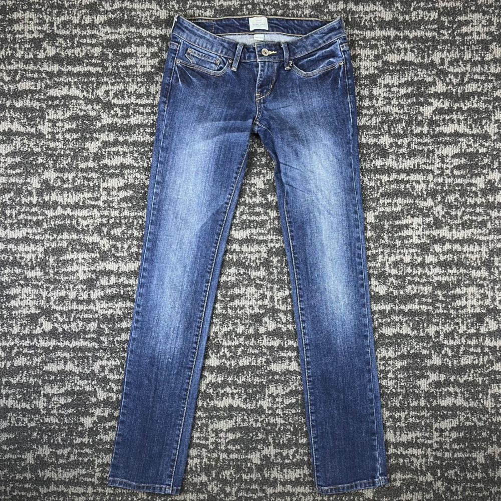 Levi's Jeans Women 00/24 Blue Slight Curve Straight Leg Stretch Medium Wash